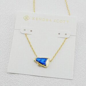 🎁Kendra Scott Blue Stone Gold Cheer Necklace